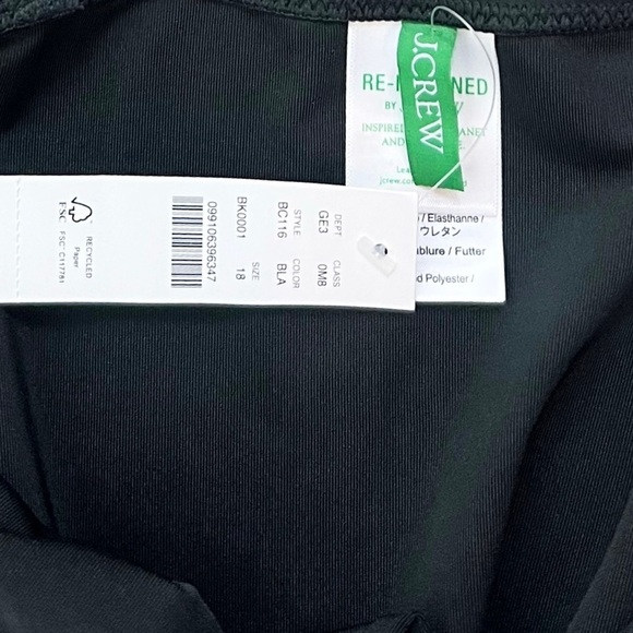 NWT J. Crew Ruched V-neck one-piece Swimsuit In Black - Picture 6 of 8